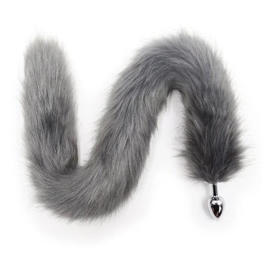 Lengthened Fox Tail Metal Anal Plug Small