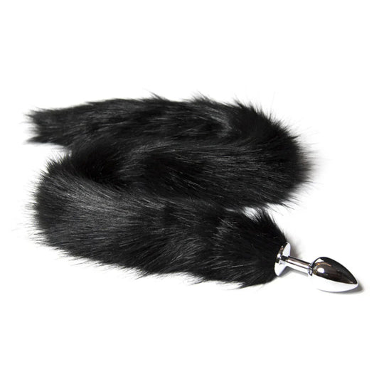 Lengthened Fox Tail Metal Anal Plug Large
