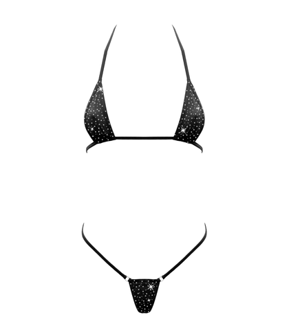 Rhinestone Embellished Micro Bikini Os by Love In Leather - G-Strings, Panties and Shorts