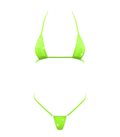 Rhinestone Embellished Micro Bikini Os by Love In Leather - G-Strings, Panties and Shorts