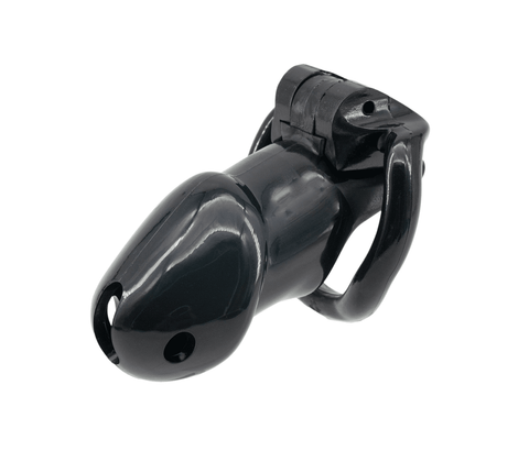 Resin Male Chastity Cage Black by Love In Leather - Male Chastity