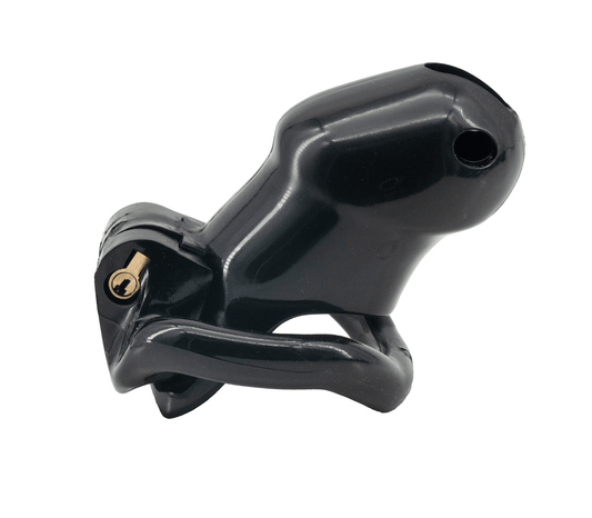 Love In Leather Resin Male Chastity Cage Black