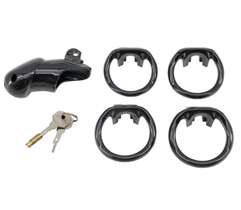 Resin Male Chastity Cage Black by Love In Leather - Male Chastity