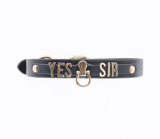 Love In Leather "Yes Sir" BDSM Power Exchange Collar - Wear Your Commitment with Pride