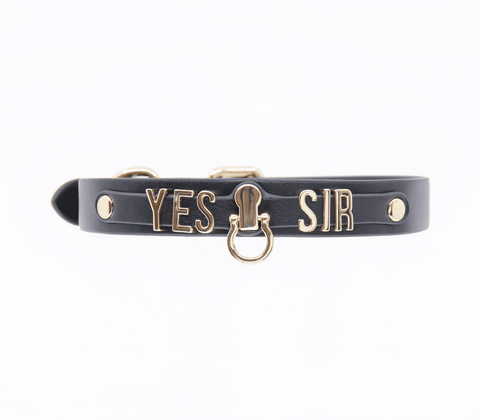 Yes Sir BDSM Play Collar by Love In Leather - Collars and Leads