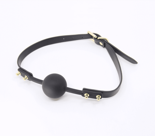 Love In Leather Studded Silicone Gag - Transformative Vocal Restraint