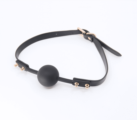 Studded Gag With Silicone Ball by Love In Leather - Bondage Gags and Bits