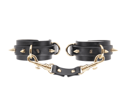 Love In Leather Spiked Faux Leather Wrist Cuffs