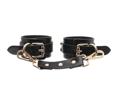 Yes Sir Faux Leather Wrist Cuffs by Love In Leather - Cuffs And Restraints