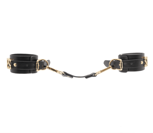 Love In Leather "Yes Sir" Submission Cuffs - Announce Your Obedience with Every Gesture