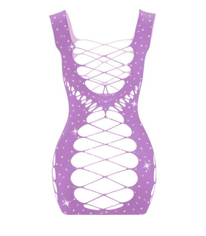 Sexy Womens Rhinestone Sleeveless Dress by Love In Leather - BabyDolls And Chemises