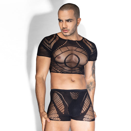 Love In Leather Sexy Extreme Plunge Boys Bodysuit