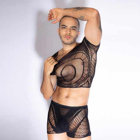 Sexy Extreme Plunge Boys Bodysuit by Love In Leather - Mens Briefs And Boxers