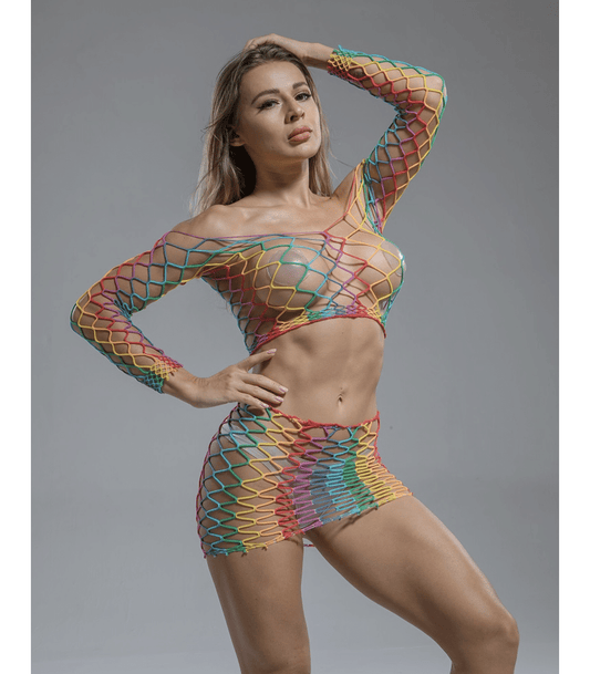 Long Sleeve 2 Piece Womens Top And Skirt - Skirts And Club Wear