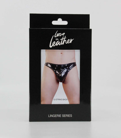 Mens Full Wet Look G-String by Love In Leather - His Fetish