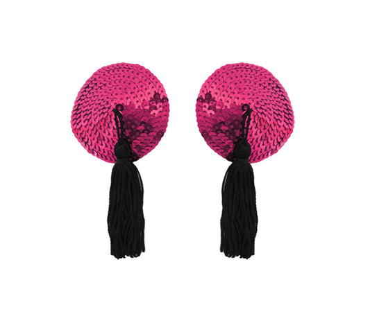 Love In Leather Round Sequen Sexy Nipple Tassels