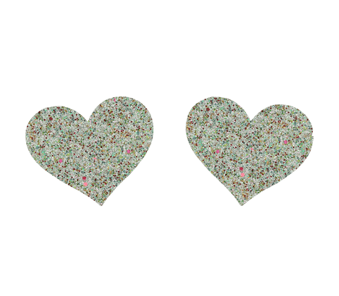 Glitter Heart Womens Nipple Covers by Love In Leather - Breast and Nipple Toys