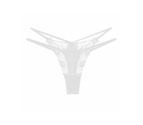 Womens Embroidered G-String Panties White - G-Strings, Panties and Shorts