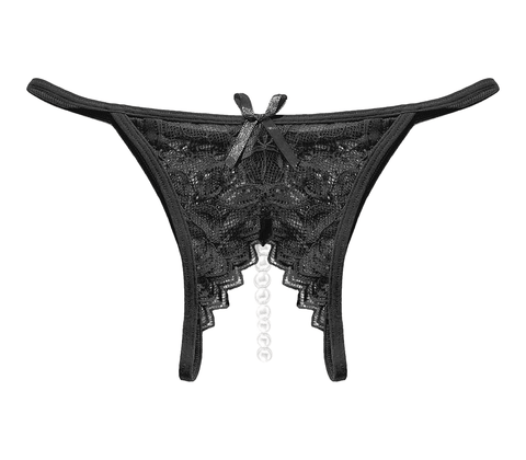 Crotchless Pearl Womens Panties by Love In Leather - G-Strings, Panties and Shorts