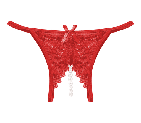 Crotchless Pearl Womens Panties by Love In Leather - G-Strings, Panties and Shorts