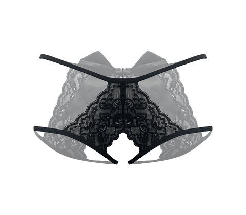 Womens Sexy Crotchless Panties Black Os by Love In Leather - G-Strings, Panties and Shorts