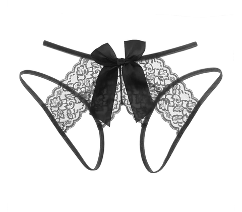 Womens Sexy Crotchless Panties Black Os by Love In Leather - G-Strings, Panties and Shorts