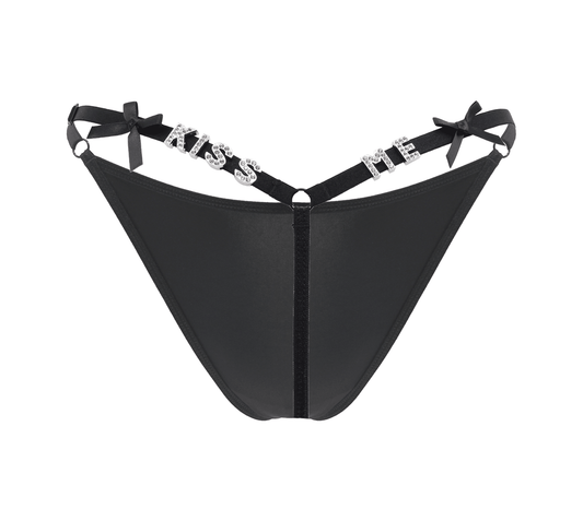 Kiss Me Printed Sexy G-String Panty by Love In Leather - G-Strings, Panties and Shorts