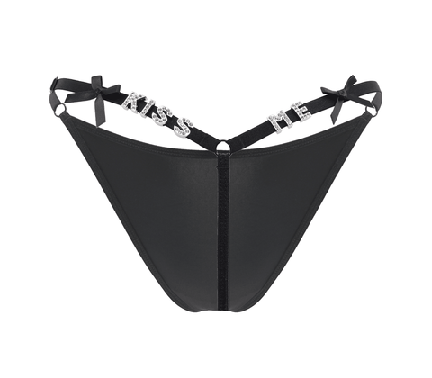 Kiss Me Printed Sexy G-String Panty by Love In Leather - G-Strings, Panties and Shorts