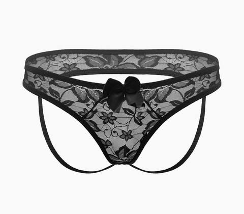 Full Lace Womens Crotchless Panties Os by Love In Leather - G-Strings, Panties and Shorts