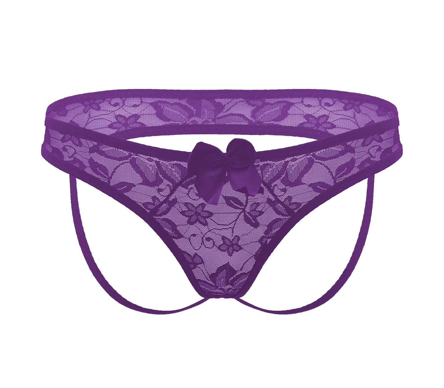 Love In Leather Sexy Crotchless Panties For Women OS - G-Strings, Panties and Shorts