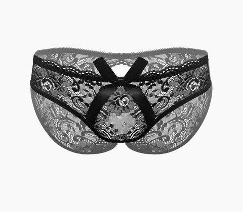 Sexy Crotchless Panties Black Os by Love In Leather - G-Strings, Panties and Shorts