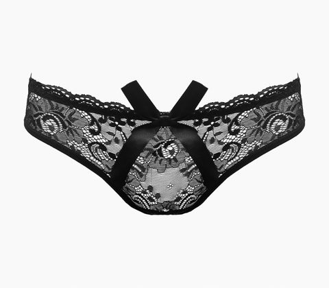 Sexy Crotchless Panties Black Os by Love In Leather - G-Strings, Panties and Shorts
