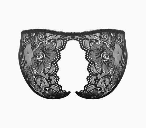 Sexy Crotchless Panties Black Os by Love In Leather - G-Strings, Panties and Shorts