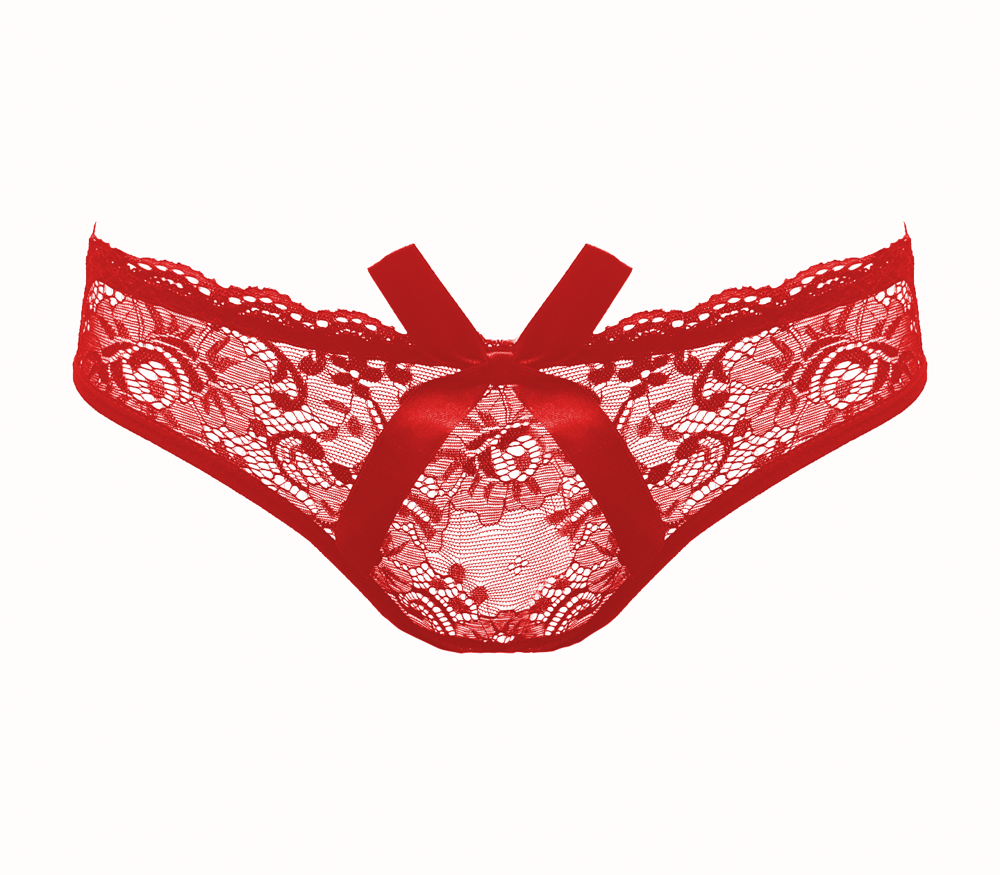 Love In Leather Sexy Womens Full Lace Crotchless Panties - G-Strings, Panties and Shorts