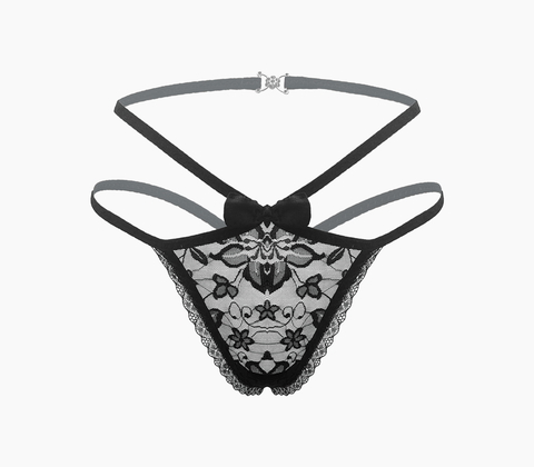 Full Lace G-String Crotchless Panties Os - G-Strings, Panties and Shorts