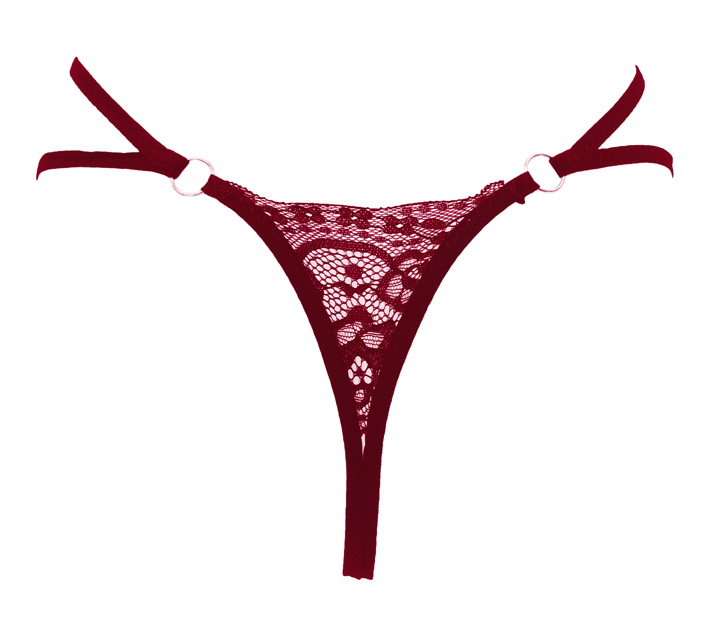 Love In Leather Crotchless Lace and Pearl Panties - G-Strings, Panties and Shorts
