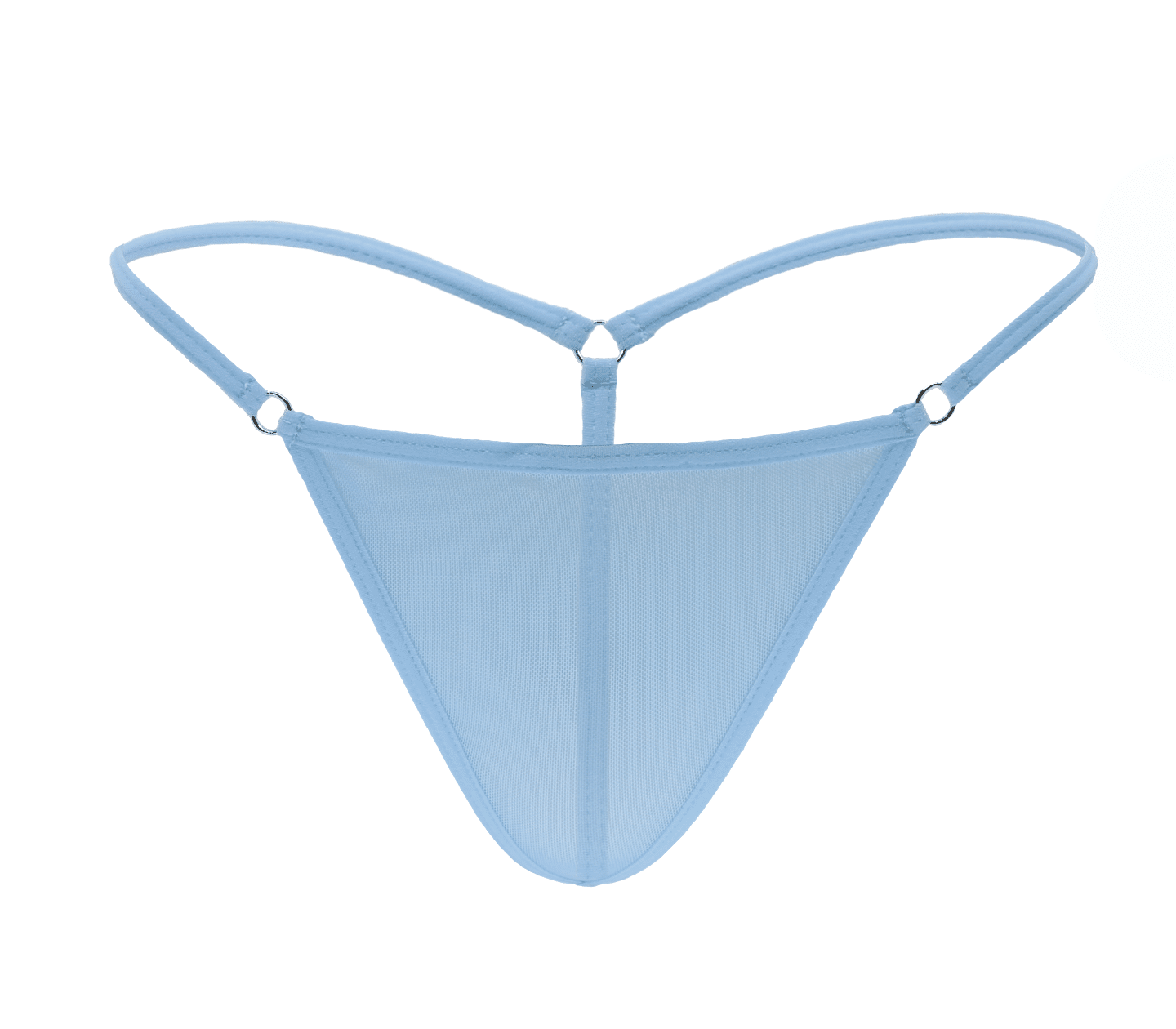Love In Leather Womens Mesh Micro Sexy G String Baby Blue - G-Strings, Panties and Shorts