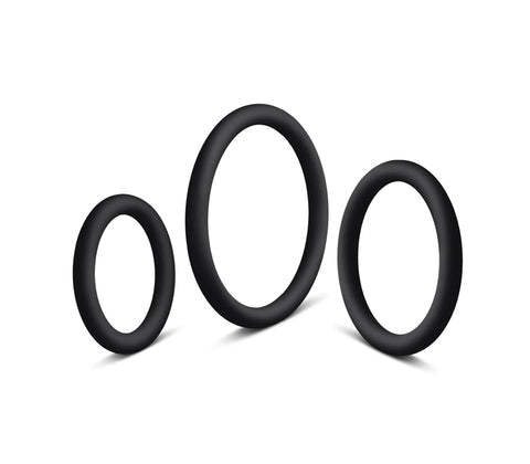 3 Pack Silicone Cock Rings Set by Love In Leather - Cock Ring Sets