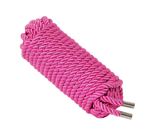 Love In Leather Silky Bondage Play Rope 10m Hot Pink