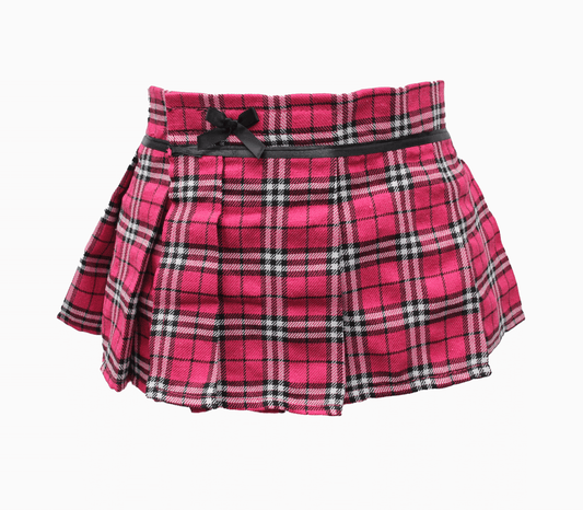 Tartan Wrap Style Skirt With Velcro Closure - Skirts And Club Wear