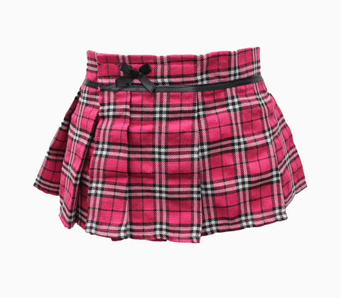 Tartan Wrap Style Skirt With Velcro Closure - Skirts And Club Wear