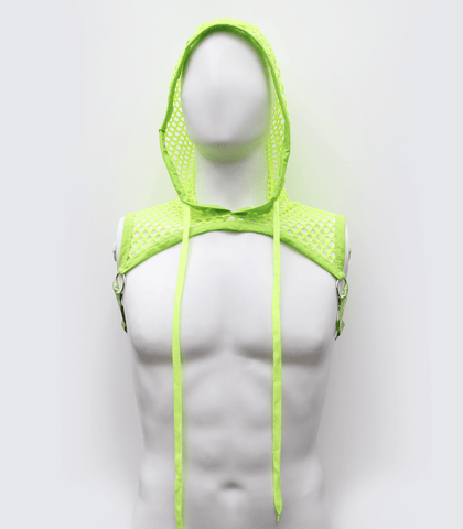 Mens Cropped Mesh Top With Hood by Love In Leather - His Fetish