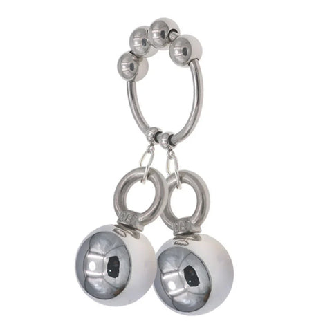 Metal Mens Ball STretcher Weight Hanger 2 Balls by BDStyle - Steel Sex Toys
