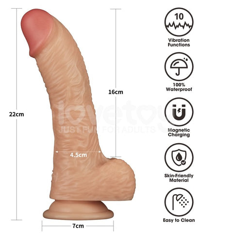 8.5" Vibrating Power Basics Cock Vibrating Dildo - Vibrating Dildos