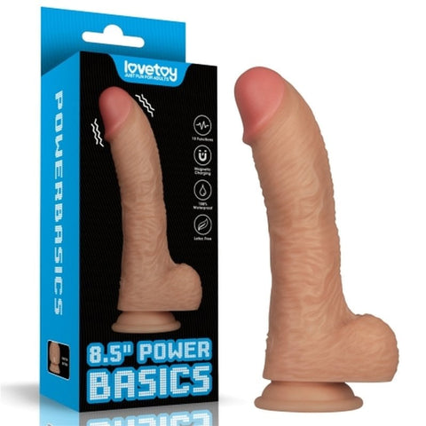 8.5" Vibrating Power Basics Cock Vibrating Dildo - Vibrating Dildos