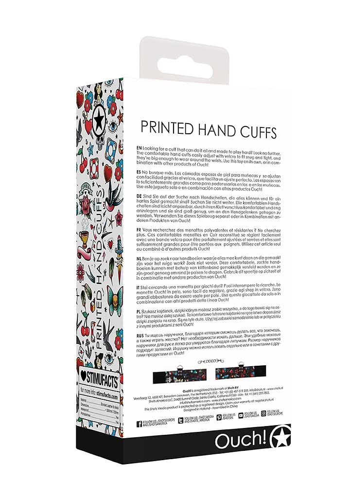 Shots Toys Old School Tattoo Style Printed Hand Cuffs - Cuffs And Restraints