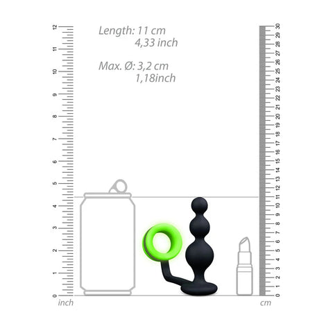 Luminous Delight Glow-in-Dark Beads Butt Plug - Anal Beads and Balls