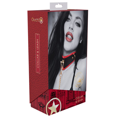 Luxurious Leather Fetish Collar & Leash by Shots Toys - Bondage Kits