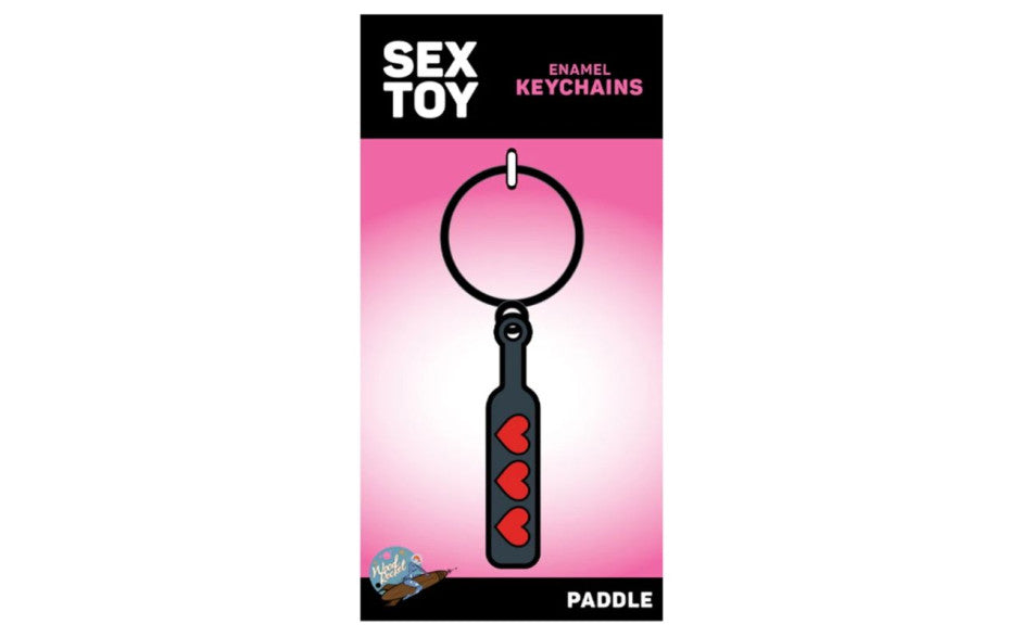 Wood Rocket Adult Party Hearts Paddle Keychain - Party Gifts and Novelties