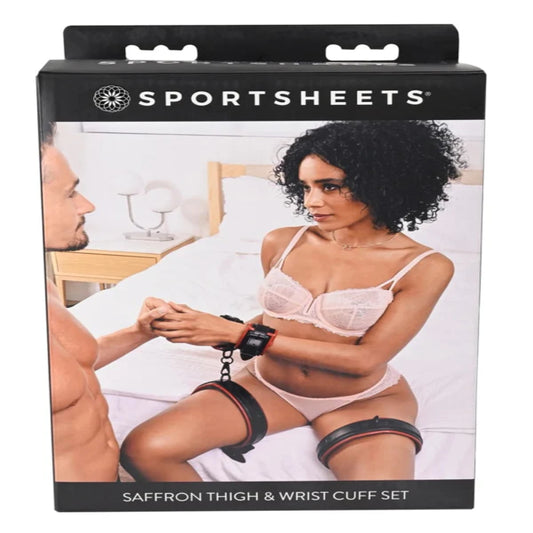 Saffron Thigh and Wrist Cuff Set by Sportsheets - Cuffs and Restraints
